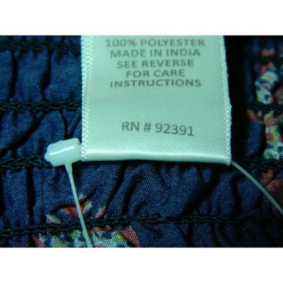 Band of Gypsies Zoe & Rose Dress Blue Floral Off The Shoulder‎ Bell Sleeves Mini - Picture 16 of 16